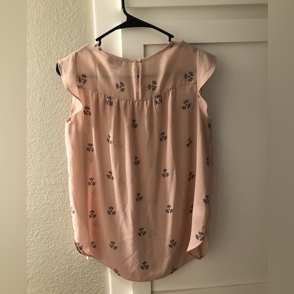 Loft pink floral print professional blouse, size xs - Picture 3 of 6